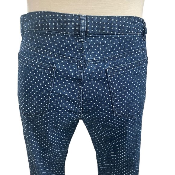 Ashley Stewart Polka Dot Denim Capri Jeans Plus Size 16 Stretch Cropped Festival - Picture 5 of 8